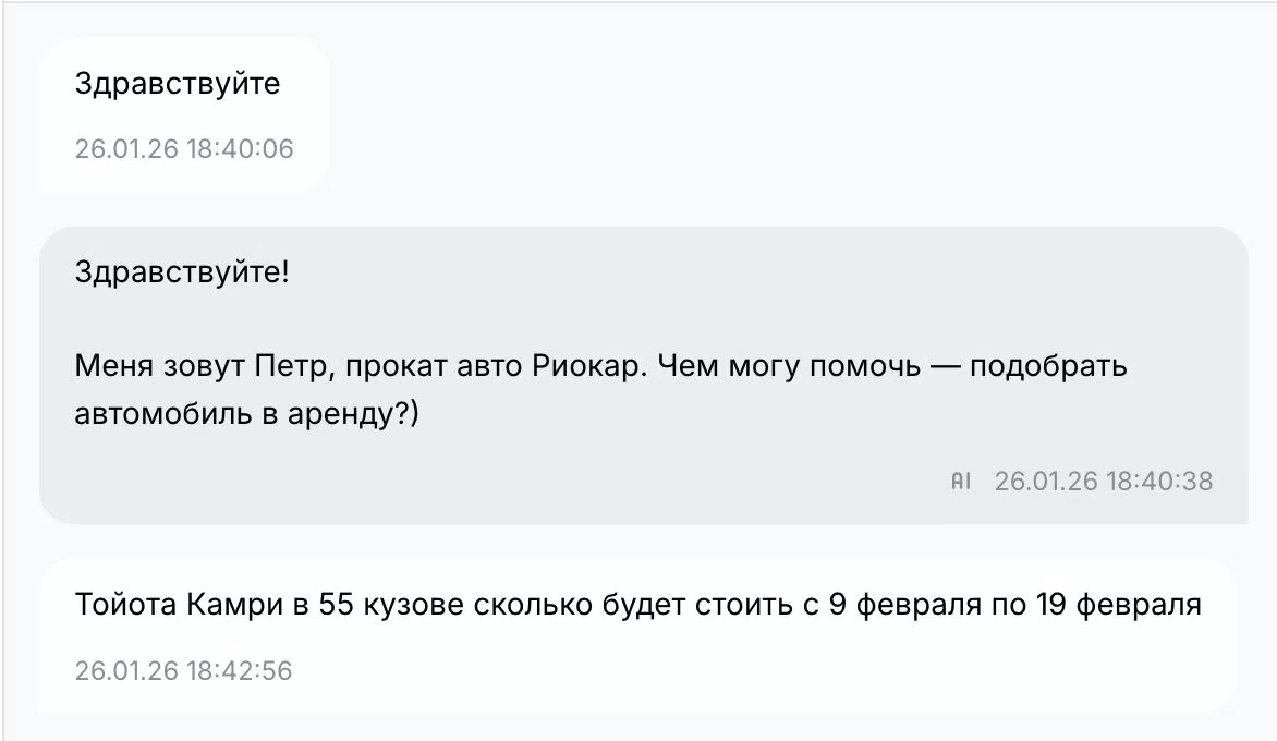 Риокар: аренда авто, бронь и проверка прав в чате